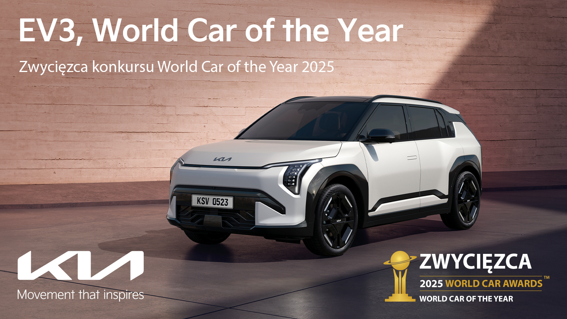Kia EV3 zdobywa tytuł World Car of the Year 2025!